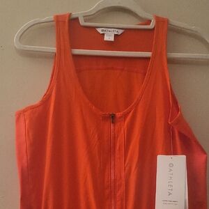 Athleta Orange Zip-Front Tank Top